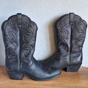 Ariat Heritage Western Cowboy Boots Women’s 8.5 B Black Leather Pull On 15770